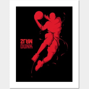 Red Slam Dunk (Upside Down) Posters and Art